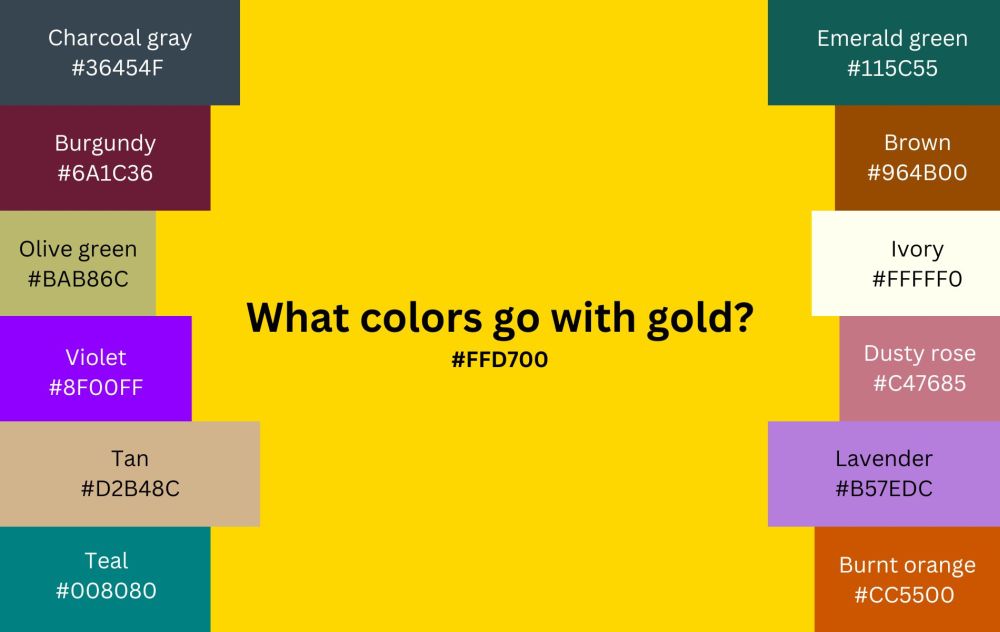 what colors go with gold