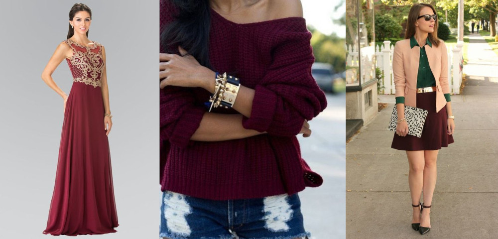 Gold and burgundy in fashion