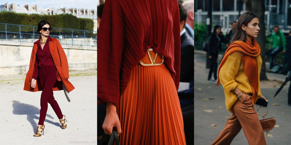 Gold and burnt orange in fashion