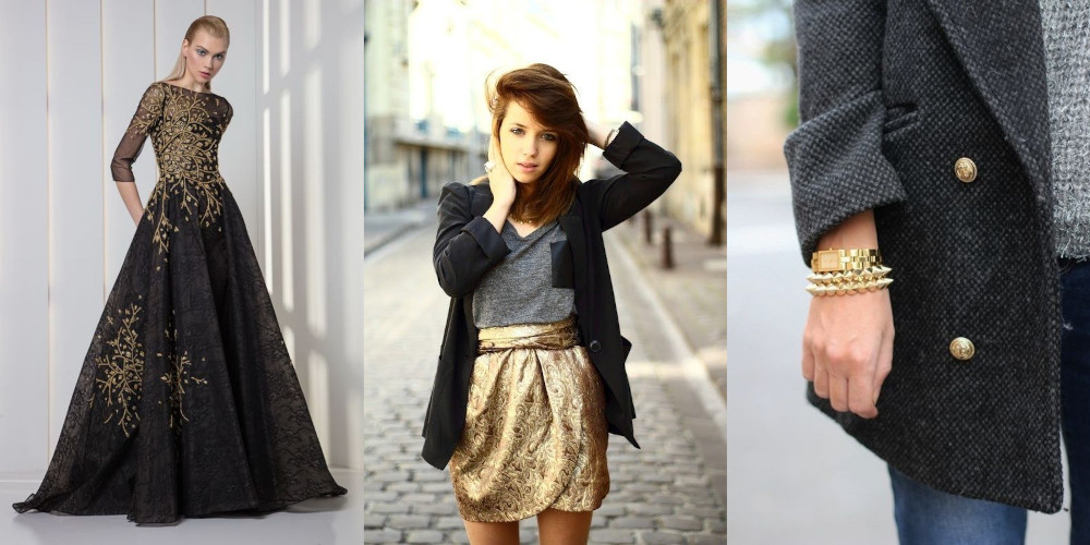 Gold and charcoal in fashion