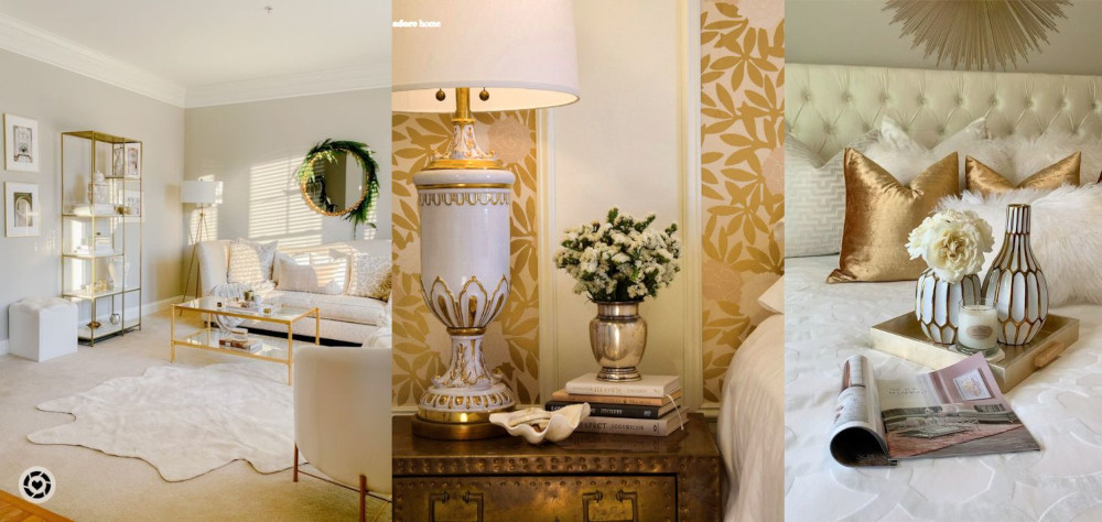 Gold and ivory in home decor