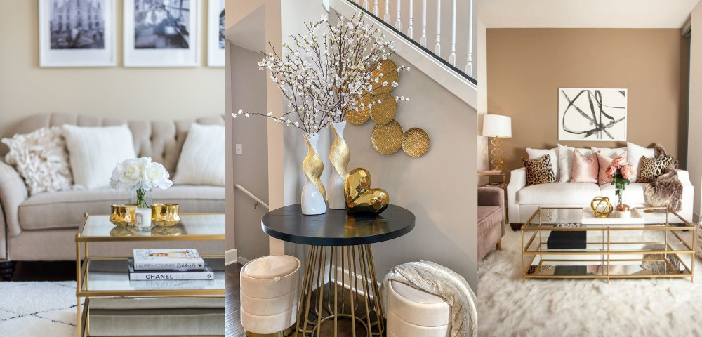Gold and tan in home decor