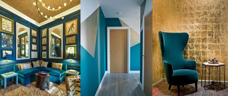 Gold and teal in home decor