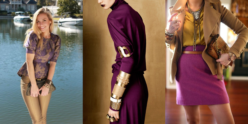 Gold and violet in fashion