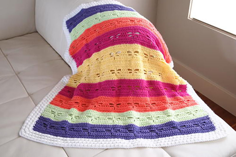 Dragonfly throw blanket crochet pattern