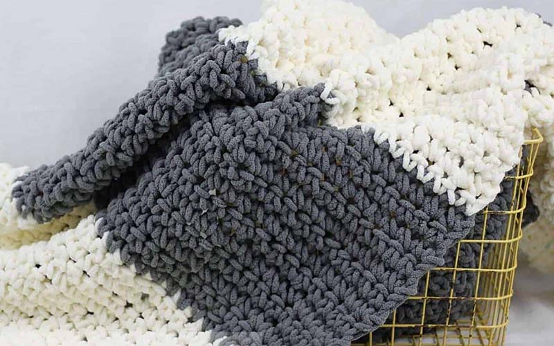 Granite throw blanket crochet pattern