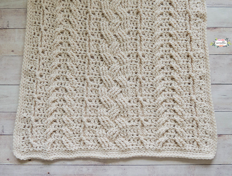Heirloom cabled thrown crochet pattern