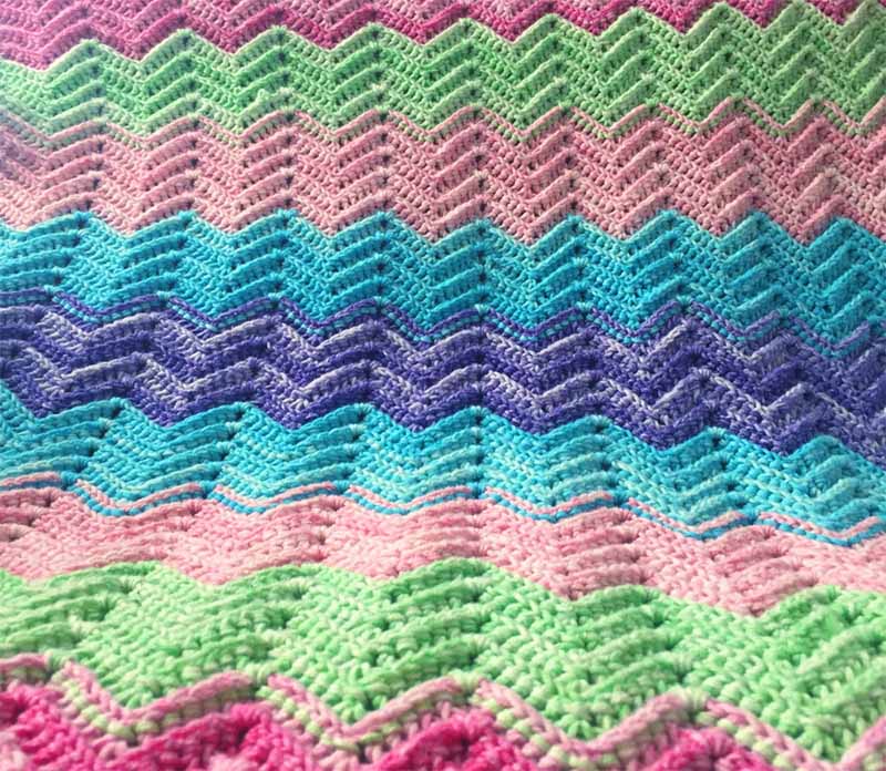 Textured chevron blanket crochet pattern