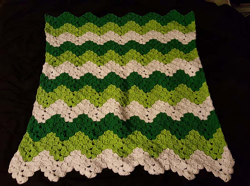 Vintage rippling blocks blanket crochet pattern