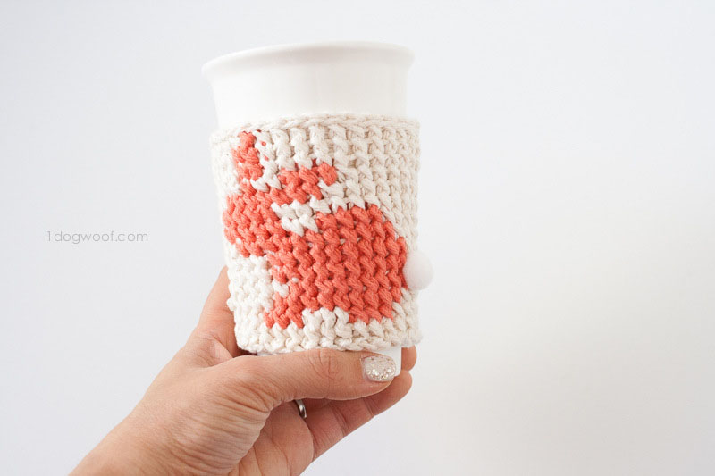 Bunny cup cozy crochet pattern