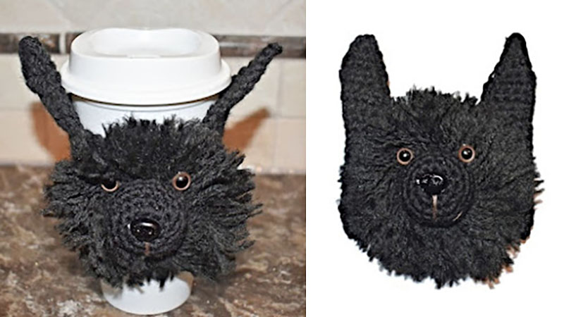 Crochet dog cup cozy holder pattern