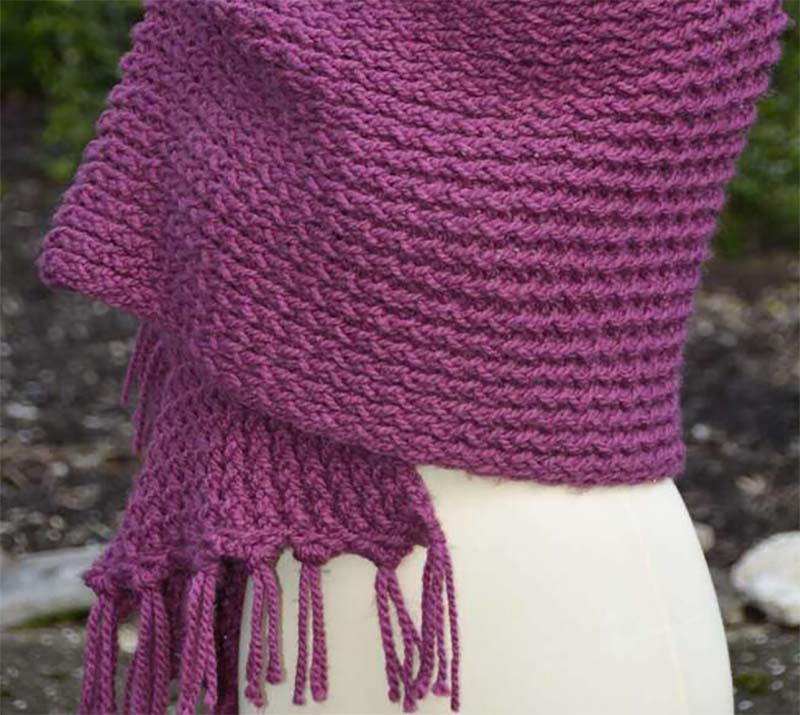 Easy doubleknit shawl beginner knitting pattern