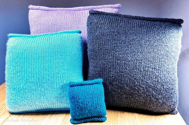 Easy knit pillow cover beginner pattern