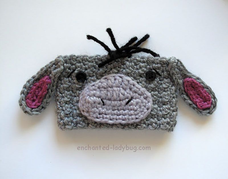 Eeyore cup cozy crochet pattern