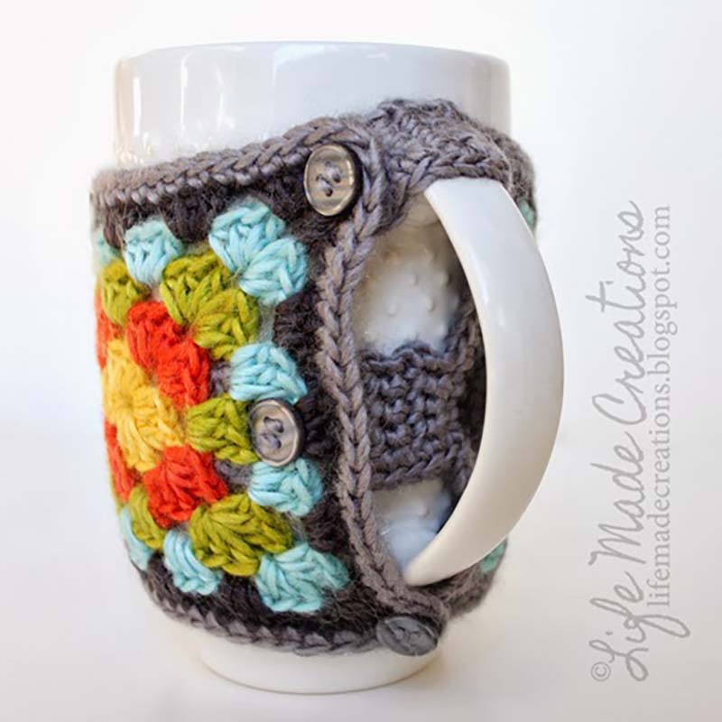 Grannys cup cozy crochet pattern